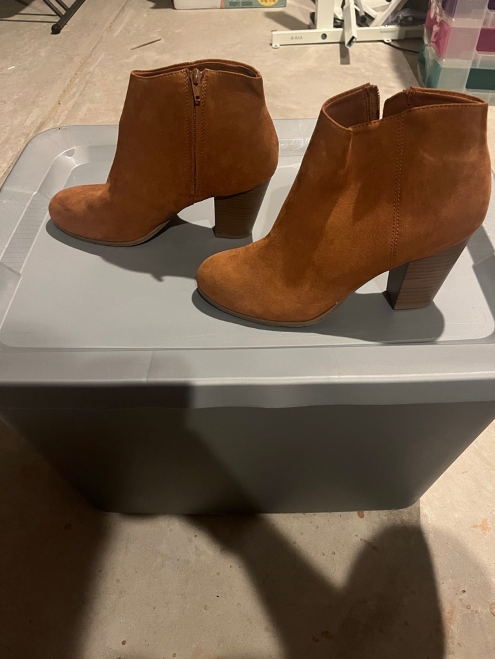 Old Navy Suede Ankle Booties - Tan Brown